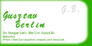 gusztav berlin business card